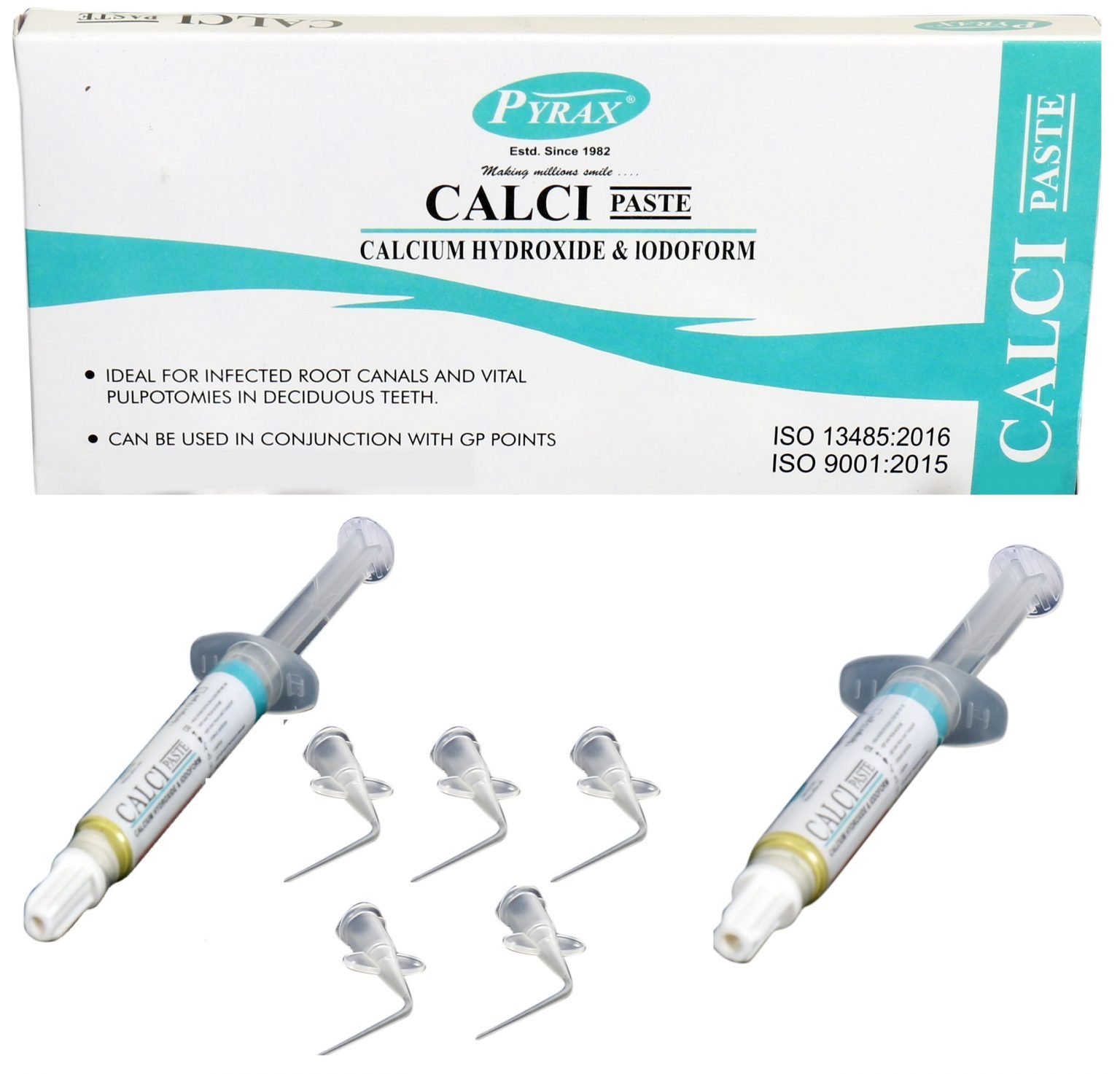 Calcipaste syringes (calcium hydroxide, iodoform) – pyrax polymars