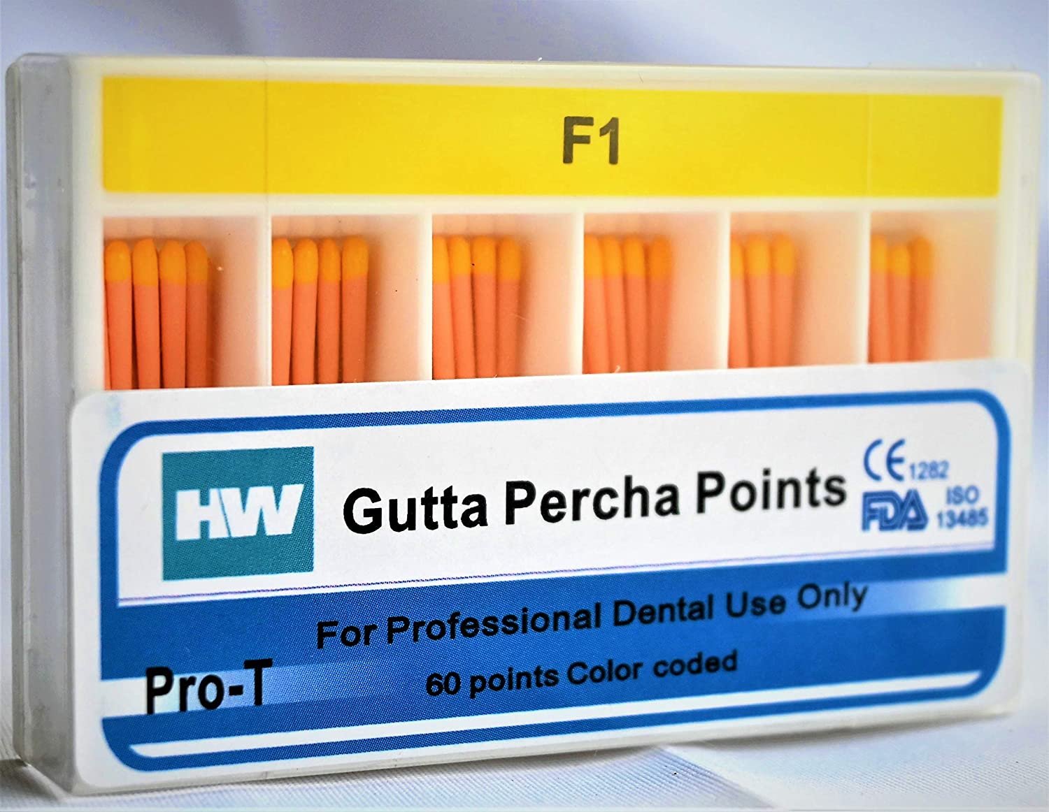 thumbnail image 2 of Redland MM Gutta Percha Points F1-F5 – 60/Pk – Fits Dentsply Protaper Files – Endodontic Dental Cones 2 of 2