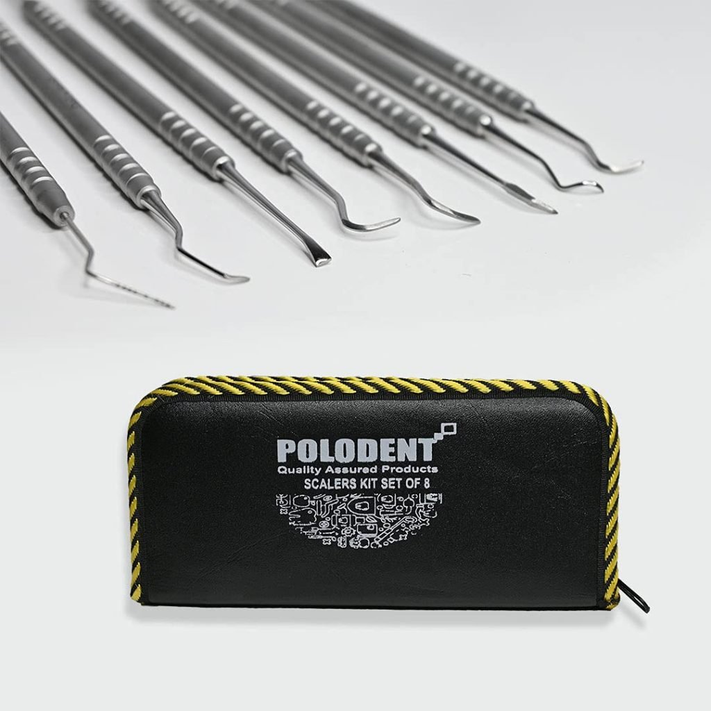 Polodent Perio Hand Scalers Kit, Set of 8 pcs, Dental Hand Scaler Set ...